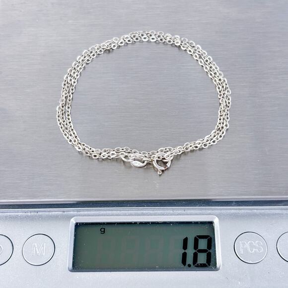 Vintage Sterling Silver 925 0.8mm Cable Chain Necklace 18.5" - Picture 3 of 3